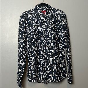 HUGO Ero3 Patterned Shirt In Dark Navy men’s size M